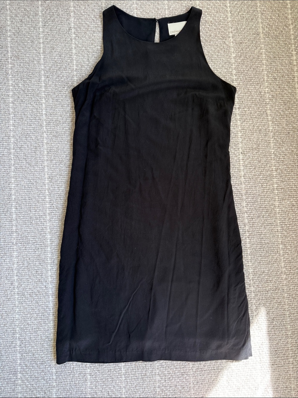 Cynthia Rowley Black Sleeveless Shift Dress Size 6 Silk